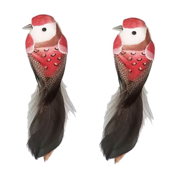 

2pcs colours artificial feathered foam birds garden home decoration