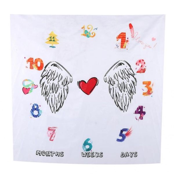 

102*102cm baby infant soft blanket newborn pgraphy props baby milestone blanket growth record memorial supplies