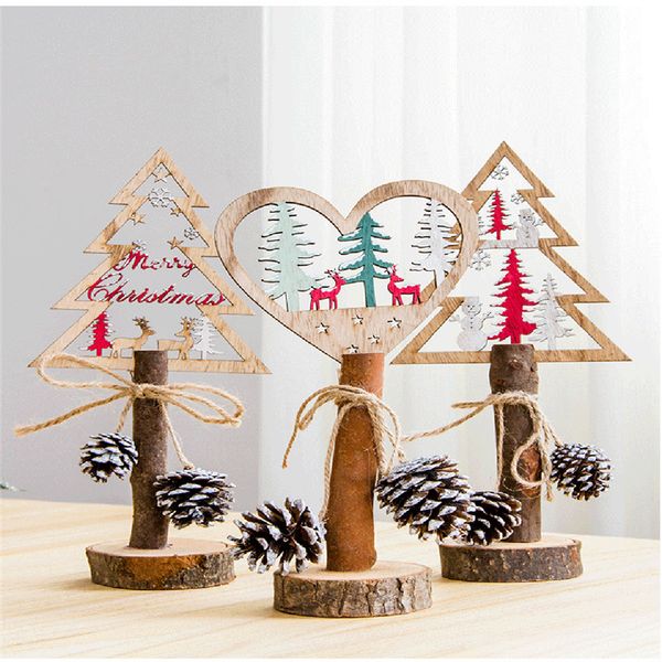 

christmas tree decorations pendant gifts fashion gifts creative painted christmas wooden tablehome decoration 2019