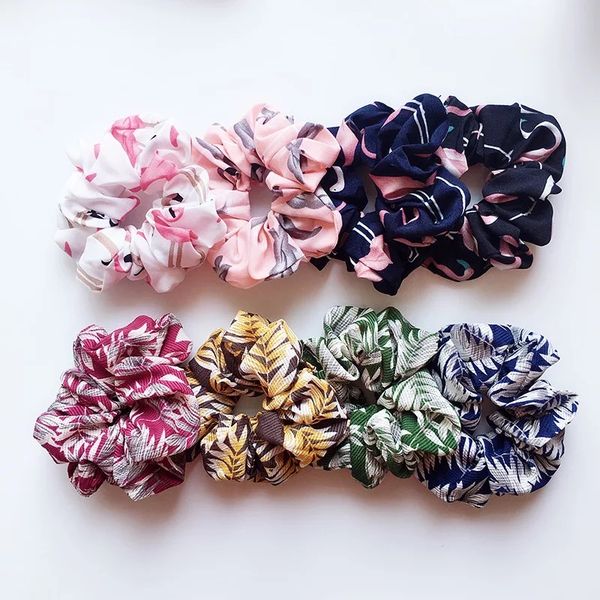 

european and usa selling colorful fabric chiffon hair rubber bands pony tail holder for women girls