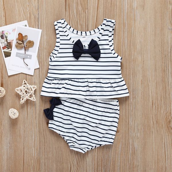 

jk2fd 2019 hipster bow butterfly swimming girls' striped two-piece 2019 hipster bow butterfly swim swimming girls' striped swimsui, White;black