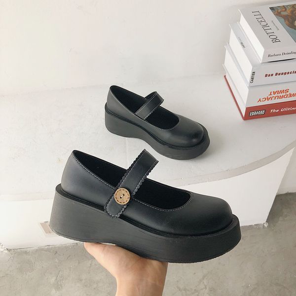 

shallow mouth shoes woman flats round toe all-match casual female sneakers platform 2020 fashion women's oxfords dress, Black