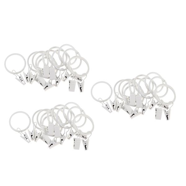

36 pack rings with curtain clips strong metal decorative drapery vintage