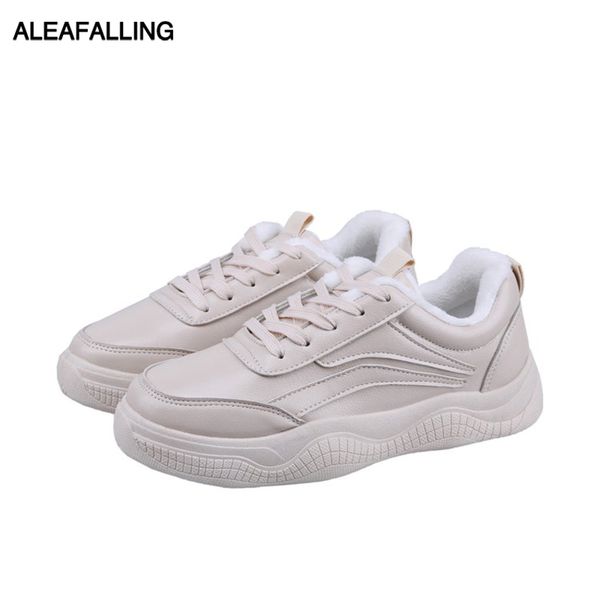 

aleafalling women warm boots flat shoes breathable flock zapatos mujer girl lace up sneakers soft thicken bottom shoes wbt393, Black
