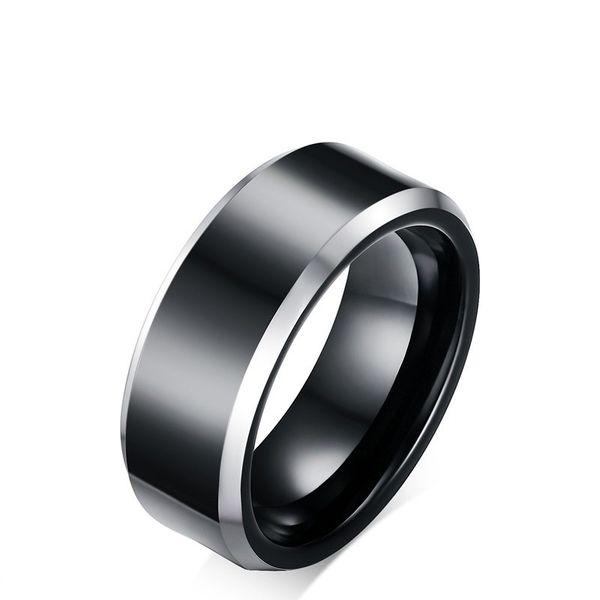 

black color fashion simple men's rings tungsten carbide ring jewelry gift for boys men j032, Silver
