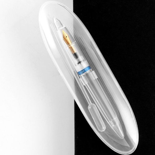 

высокая емкость авторучка прозрачный clear пипетка школа nib фонтан-pen ручки офис подарочные supplies 0.5mm пе u8m4