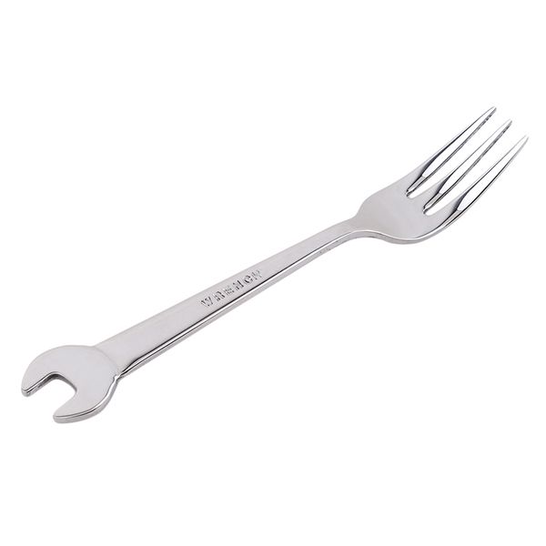 

1pc creative wrench shape tableware home kitchen stainless steel fork spoon gift fruit dessrt salad forks cutlery ej899130