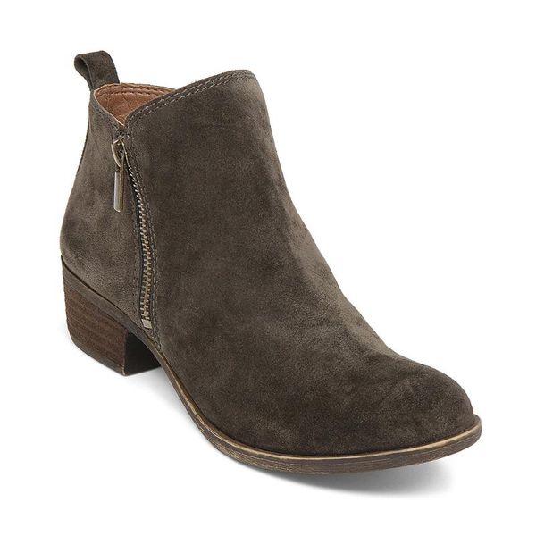 

spring women leather ankle boots fashion chunky low heels pointed toe booties casual side zipper black short shoes ladies 2020