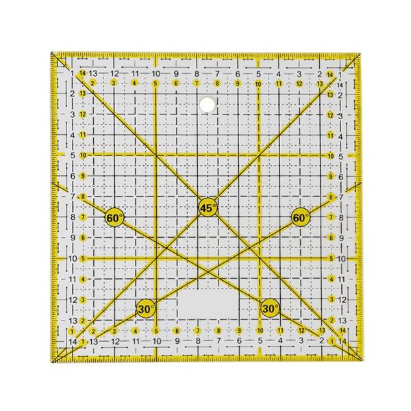 

high-grade multi-function acrylic drawing ruler sewing measuring patchwork yardstick rulers school office supplies 15x15cm, Black