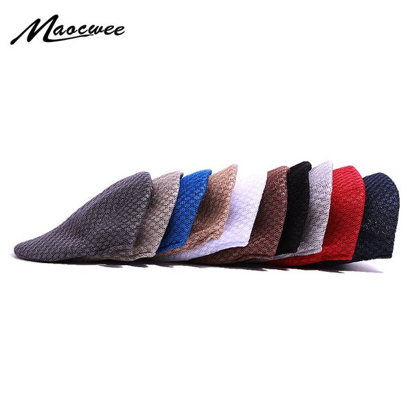 

beret men's and women's elegant flat cap retro news cap summer autumn hat couples beret breathable hat, Blue;gray