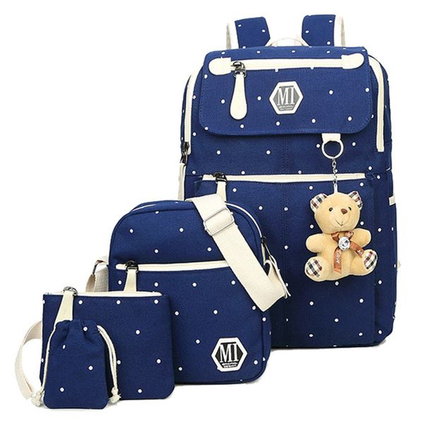 

school bags for teenagers girls women dot printing backpack ladies canvas shoulder bag female back pack lapschoolbag mochila