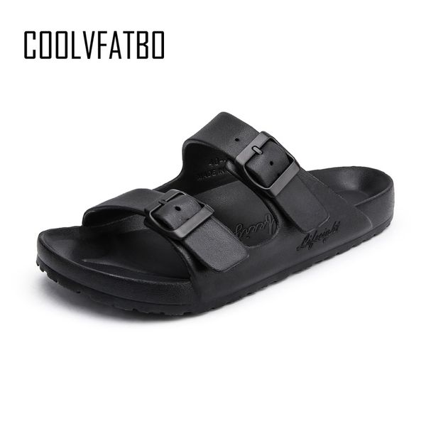 

coolvfatbo new men slipper casual black and white shoes non-slip slides bathroom summer sandals soft sole fashion