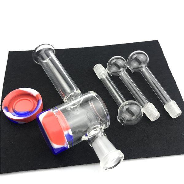 Kit di tubi per bruciatore a nafta in vetro con collettore Nector Contenitore in silicone Reclaimer Tubo da fumo maschio da 10 mm per bong