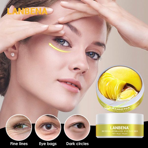 

lambena retinol collagen eye patch anti-fne line eternal skin care eye mask увлажняющая золотая маска для сна 60 таблеток