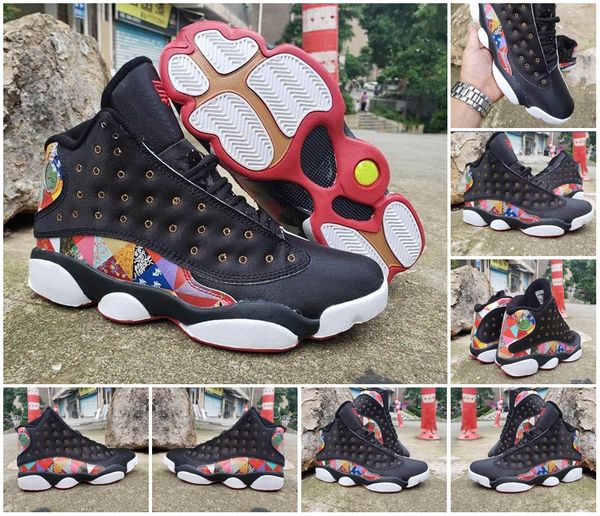 

2019 new 13 basketball shoes 13s pig year limited cny men sports shoes designer black red trend wild size7-13, White;red