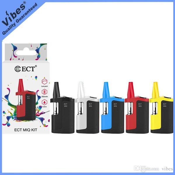 

original ect miq vape box battery starter kit with cartridge - 350mah preheat voltage variable 510 thread battery