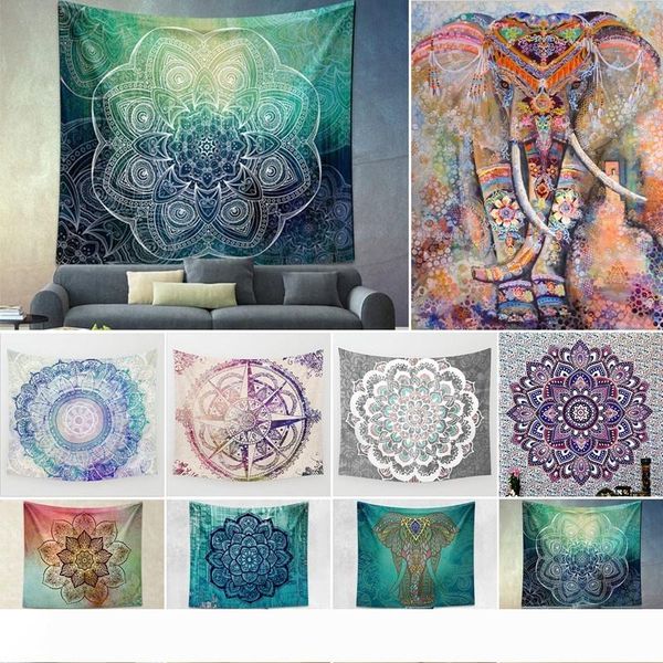 

150 * 200 см индийская мандала гобелен тотем компас мандрагора слон печати пляжные полотенца йога коврик солнцезащитный крем круглый бикини
