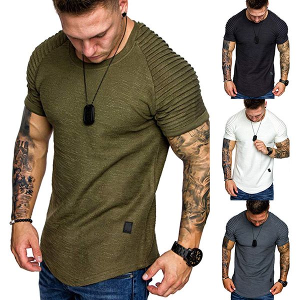 

men shirts solid color o collar wrinkle shoulder summer for beach ed-shipping, Gray;blue