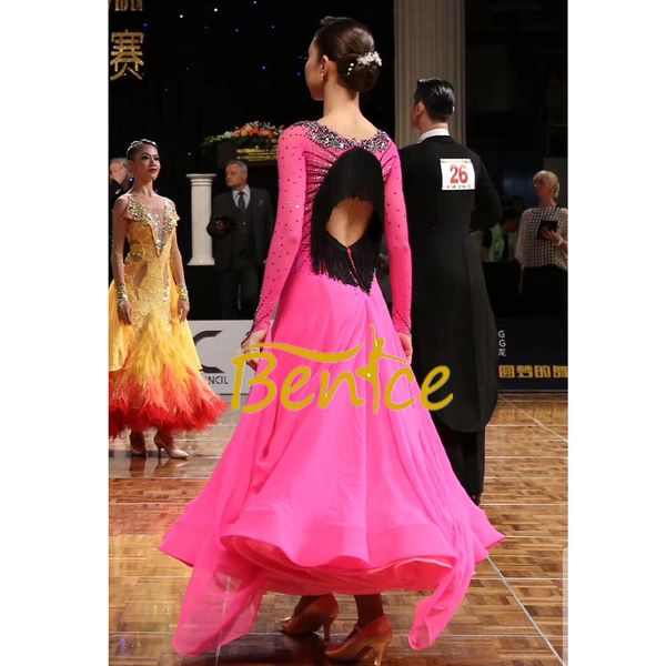 

modern dance ballroom dancing dress women standard ballroom dance dress for waltz/tango/foxtrot performance competition, Black;red