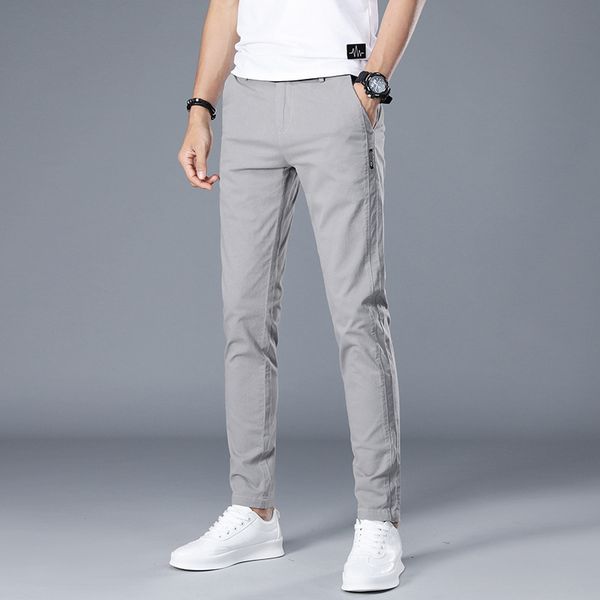 

men's pants brand mens 2021 spring summer fashion thin for men long straight business casual, Black