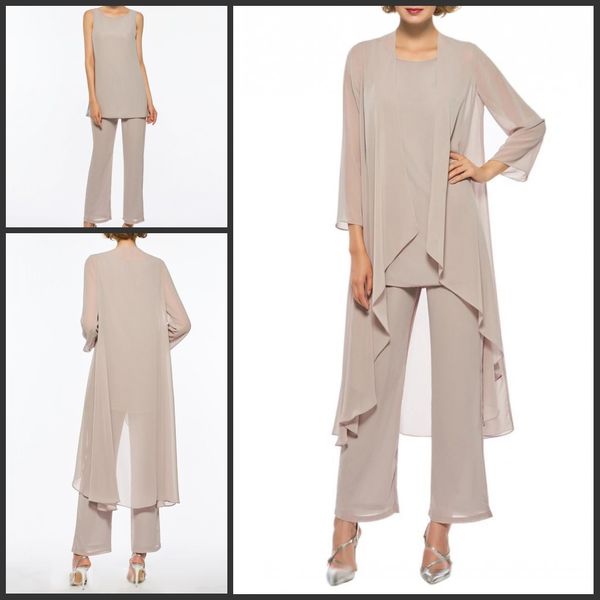 

мать невесты костюмы пант плюс размер с длинными куртки шифон 3 шт матери невесты жениха платья для свадьбы, Black;red