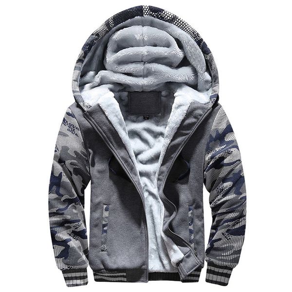 

men winter coat warm fleece hooded zipper sweater jacket outwear coat plus size manteau homme hiver winterjas, Tan;black