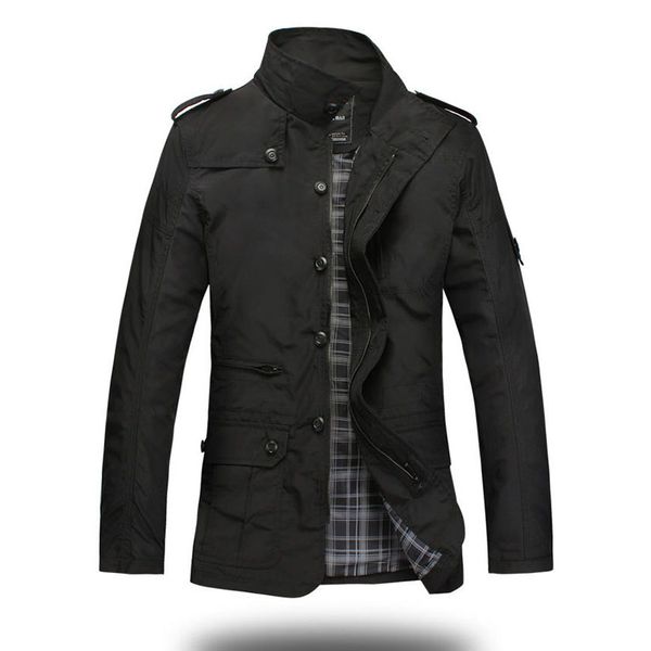 

men trench coat 2020 spring autumn casual windbreaker waterproof plus size black fashion men's jackets coats 3xl casaco masculin, Tan;black