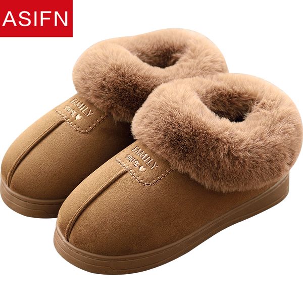 

asifn женщины тапочки fur зима плюшевые женская обувь женщины хлопок zapatos de mujer мулы главная вьетнамки non-slip слиппер мужчина, Black