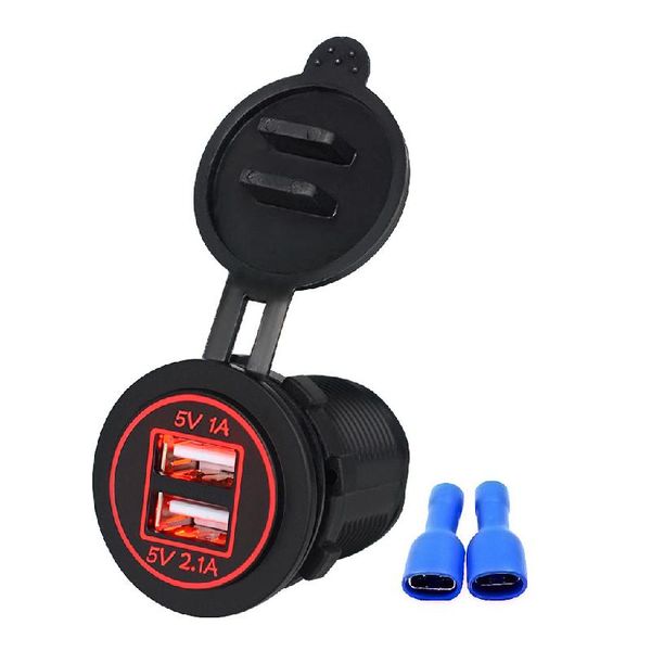 

2019 new 12v-24v 2 port usb car charger power adaptor cigarette lighter socket splitter