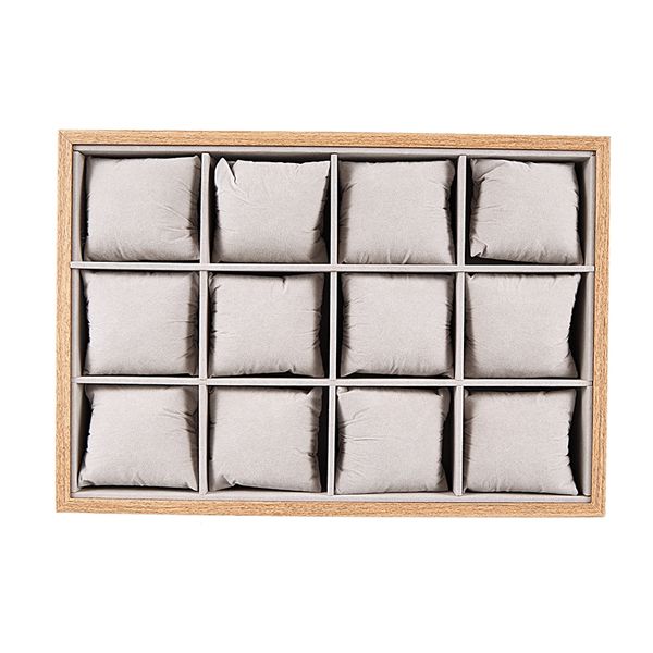 

watch box 12 lattice case jewelry bracelet display stand bracket jewelry display stand wooden, Pink;blue