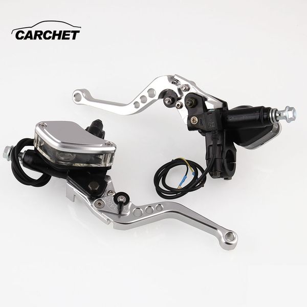 

carchet 1 pair aluminum 7/8" 22mm motorcycle brakes clutch master cylinder reservoir hydraulic levers for 50cc-300cc motorcycles