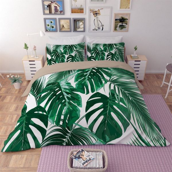 

3d tropic leaf 53 bed pillowcases quilt duvet cover set