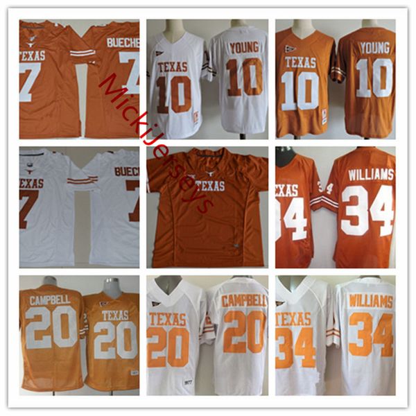 

men ncaa texas longhorns shane buechele college jerseys 10 vince young 20 earl campbell 34 ricky williams texas longhorns jersey, Black;red