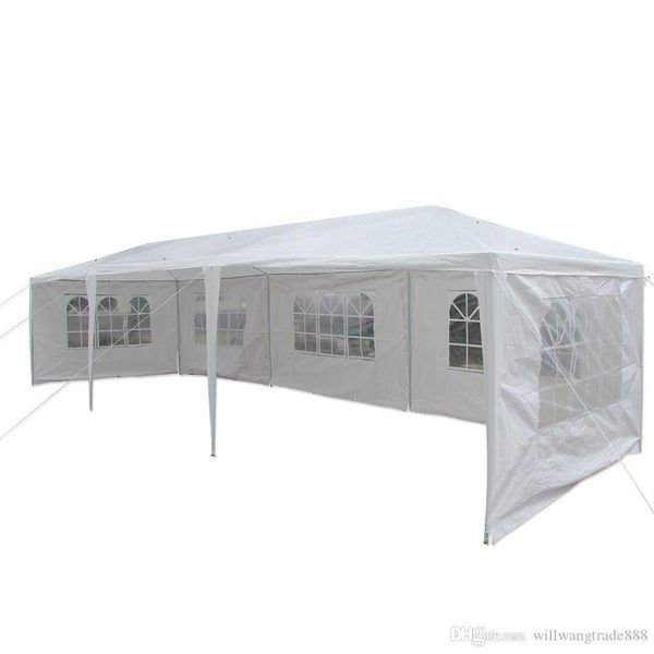 

3x9m five sides waterproof folding tent with spiral tubes white color canopy