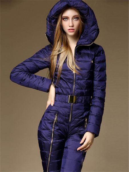 

saenshing duck down one piece лыжный костюм женщины горные лыжи комбинезон супер теплый зимний комплект лыжная куртка + сноуборд брюки -30, Black