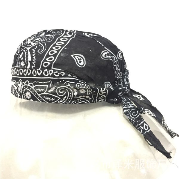 Moda 100% cotone Paisley Motorcycle Skull Cap Doo Rag Bandana Hair Wrap Hat Head Cover Spedizione gratuita