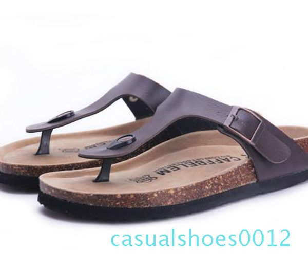 

21 color new arrival summer woman men flats sandals cork slippers casual print mixed colors flip flop size 35-43 c12, Black