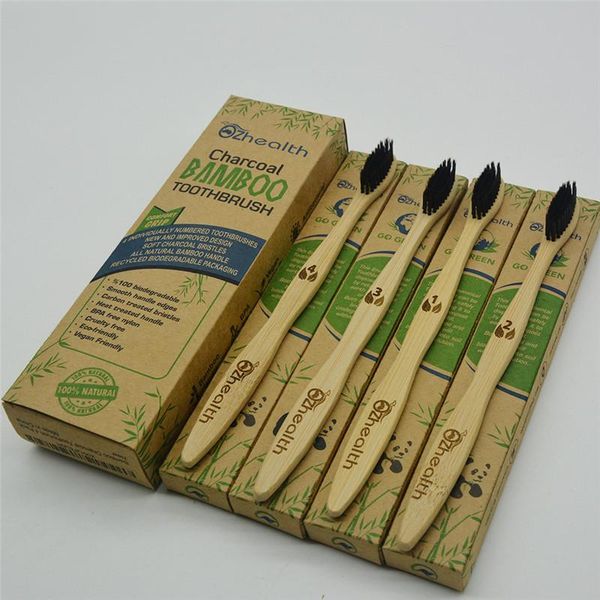 

exquisite independent packaging natural bamboo toothbrush family bamboo toothbrush digital letter toothbrush 100 pcs
