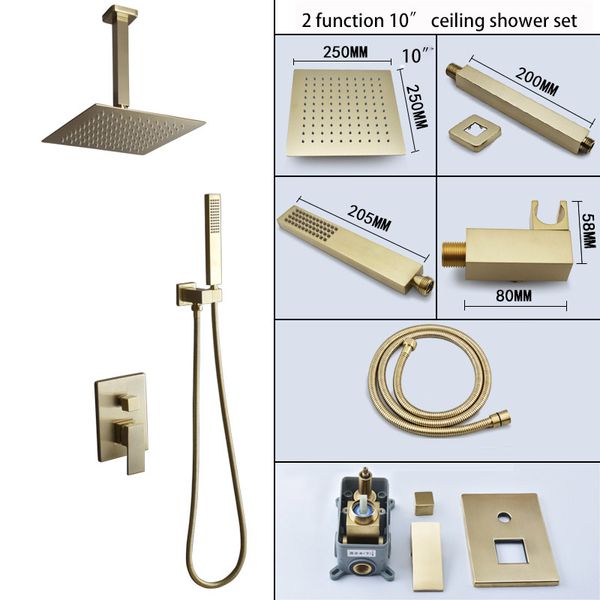2019 2 Way Ceiling Mounted Easy Install 8 10 12 Rainfall Shower Head System Bath Shower Faucet With Arm Hand Spray Bathroom Rain Mixer Set From