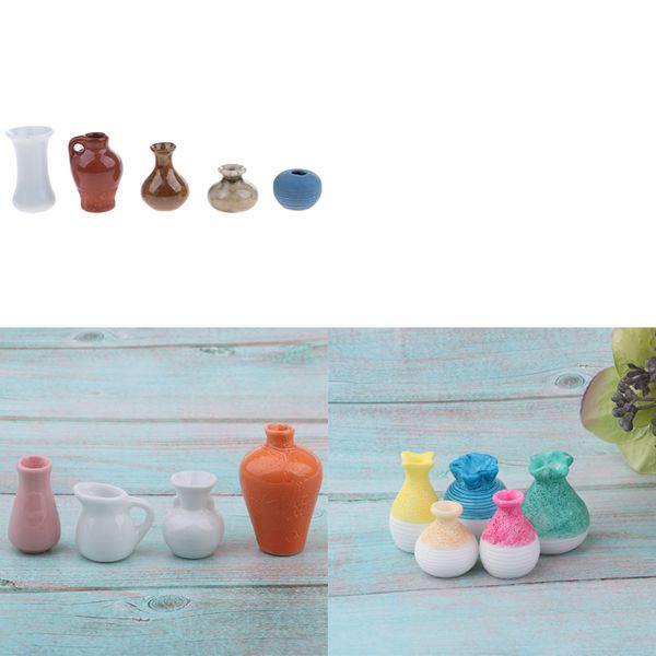 

14шт кукольный домик миниатюры керамические китайские вазы для декора сказочного сада 1/12