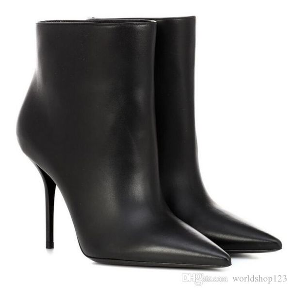 

донные heels red designs100mm женщины boots кожа лодыжки загрузки красный botto сапоги для леди delicotte booty sexy черная кожа замша, Black
