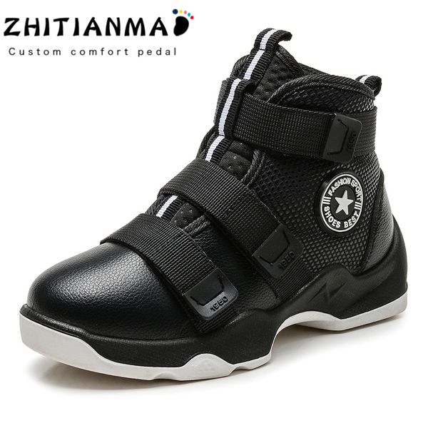 

2018 new sell well winter martin boots children genuine leather kids style shoes warm keep boys snow boots sports shoes 8809, Black;grey