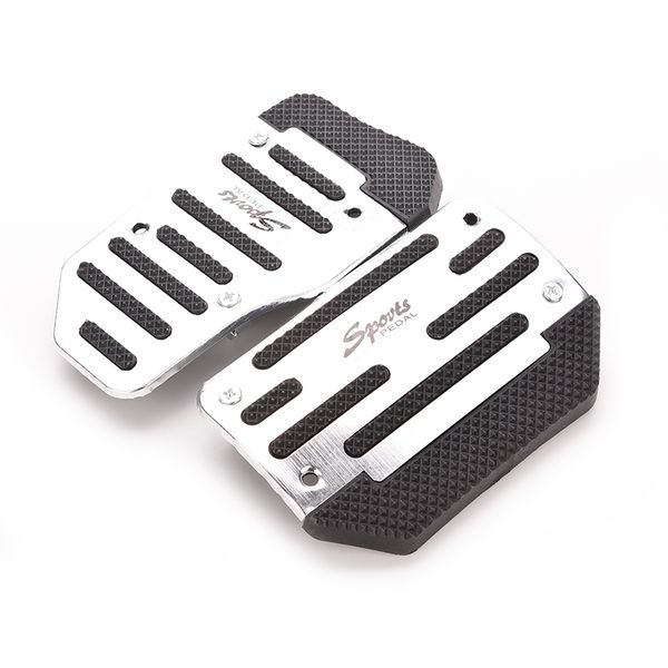 

2pcs/set universal non slip aluminum rubber automatic transmission car pedal cover set for brake accelerator blue silver red