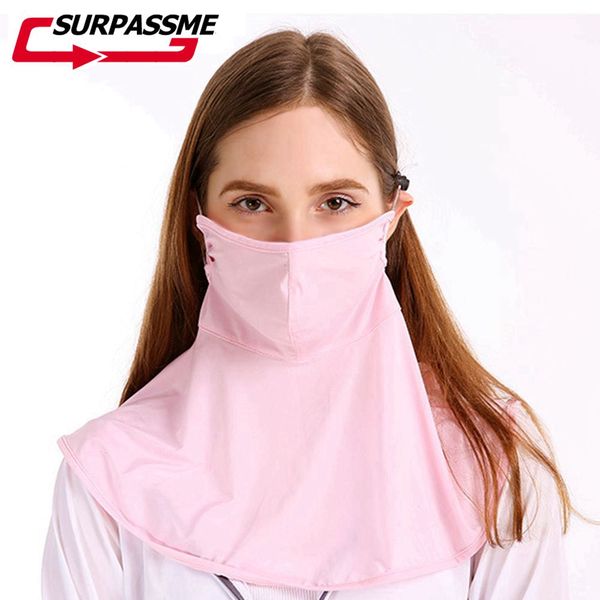 

anti-uv breathable neck face mask women girl summer cycling balaclavas fashion motorcycle face mask pink yellow blue color