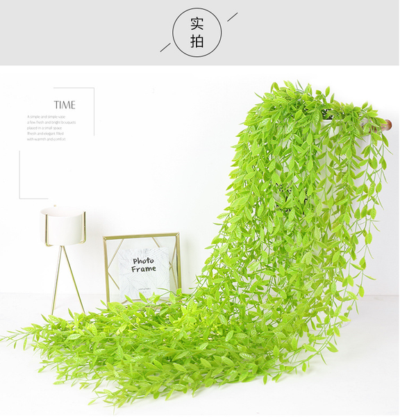 

100cm artificial flower vine fake leaves rattan home decor green leaves water willow hanging rattan wall hanging plants 1pc