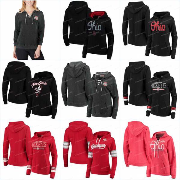 

Women Ohio State Buckeyes Jerseys Essential Script Ohio Pullover Hoodies Jerseys Sweatshirts Top Quality Black White Red
