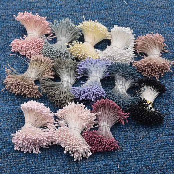 400 pz 1.5mm Mini Perla Stame Artificiale Fiori Pompon Pistillo per la Decorazione Della Festa Nuziale di Casa FAI DA TE Scrapbook Foto Probs Accessori