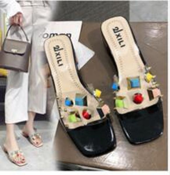 

men women sandals designer shoes luxury slide summer fashion wide flat slippery sandals slipper flip flop with box size 36-46, Black