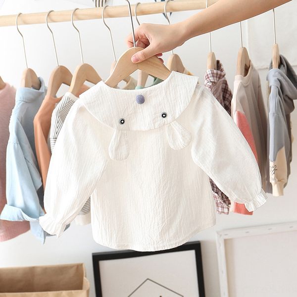 

fashionable girls' long-sleeved shirt autumn 2020 children's flower 1-3 years old coat foreign-style babies' autumn, White;black