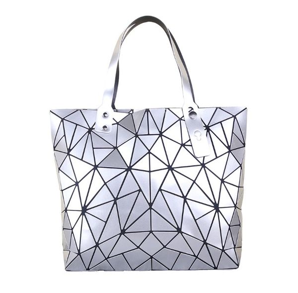 

новая сумка голограмма женская геометрическая сумка складная сумка геометрия повседневная сумки лазерный серебряный световой мешок бесплатна